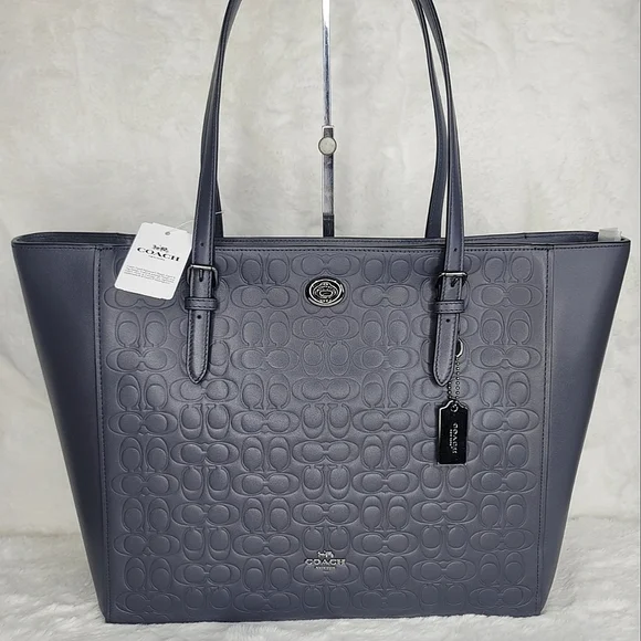 😍 Coach Signature Leather Designer Shoulder Purse Laptop Work Bag NWT - Picture 1 of 11